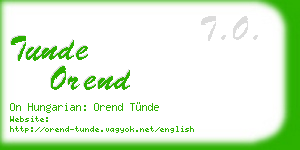 tunde orend business card